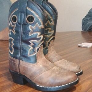 Cody James Cowboy boots Boy Size 9  Black And Brown Western Leather